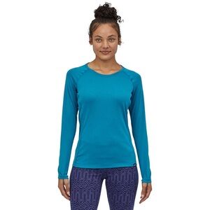 Patagonia Women Blue Long Sleeve Capilene Base Layer thermal weight EUC Size-XS